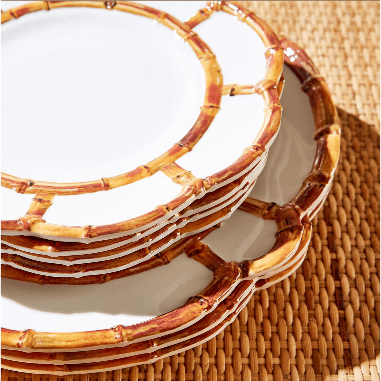 Set of 4 Bamboo Touch Dinner Plates - Thumbnail 2