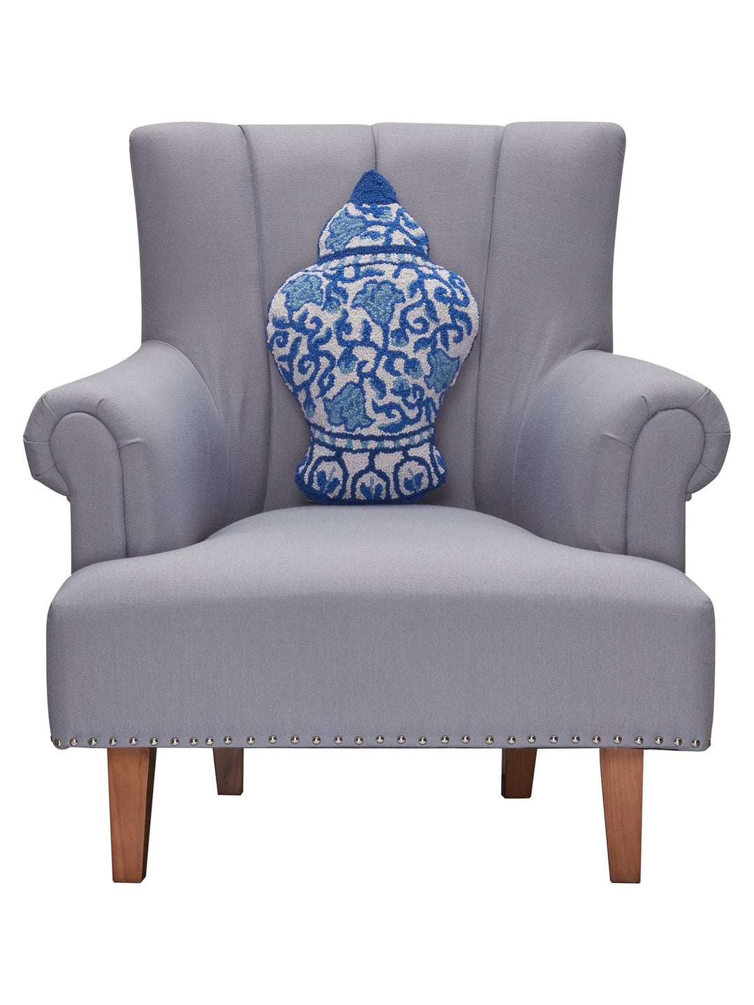 Shaped Chinoiserie Vase Hook Pillow - Something Splendid Co.