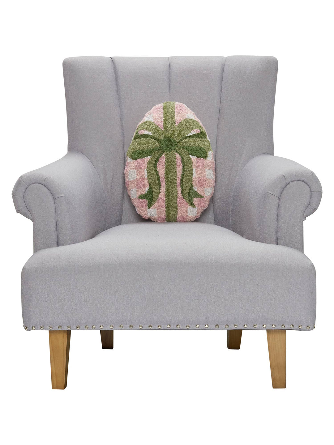 Shaped Gingham Easter Egg Hook Pillow - Something Splendid Co.