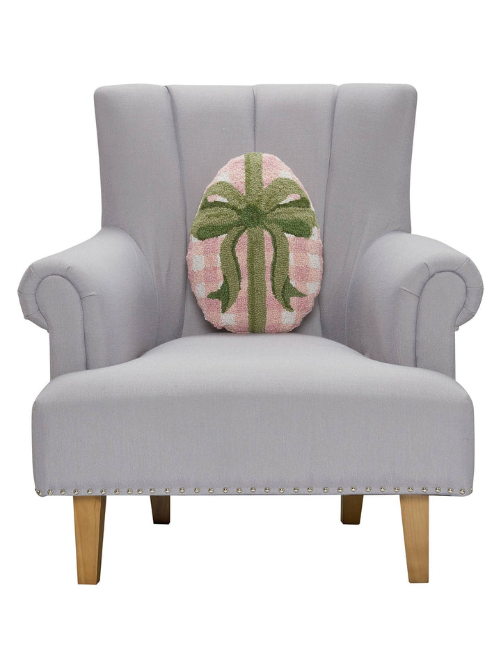 Shaped Gingham Easter Egg Hook Pillow - Something Splendid Co.