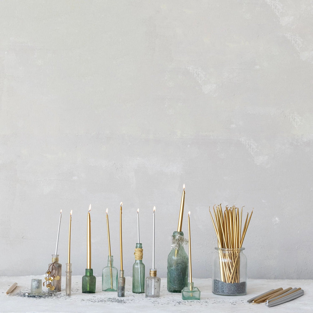 Silver Thin Taper Candles, Set of 24 - Something Splendid Co.