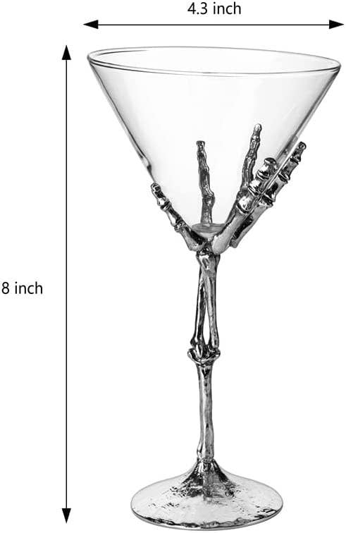 Skeleton Martini Stemmed Glasses Set of 2 - Something Splendid Co.