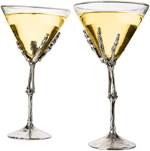 Skeleton Martini Stemmed Glasses Set of 2 - Something Splendid Co.