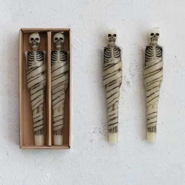 Skeleton Taper Candle, Set of 2 - Something Splendid Co.
