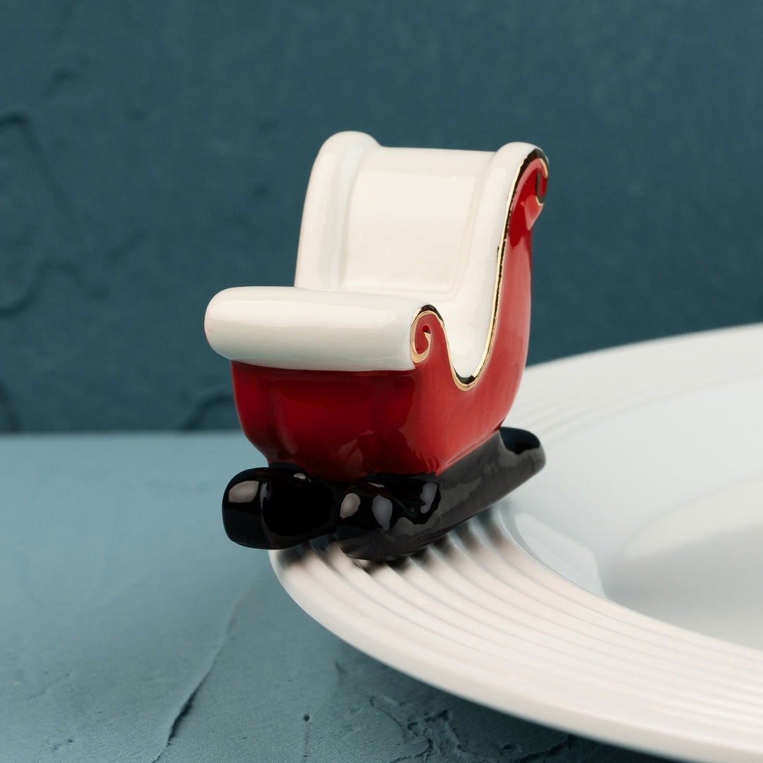 Sleigh Bells Ring Mini by Nora Fleming — hand-painted ceramic red sleigh