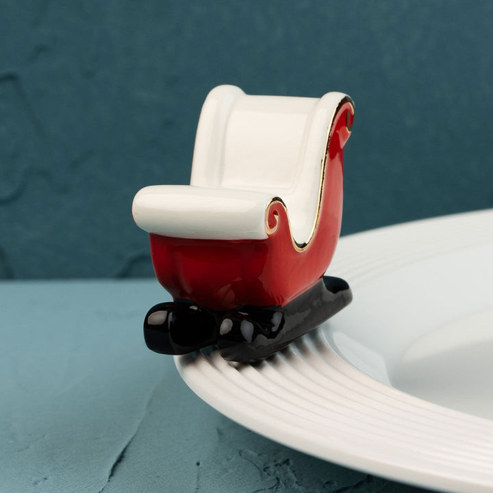 Sleigh Bells Ring Mini by Nora Fleming — hand-painted ceramic red sleigh