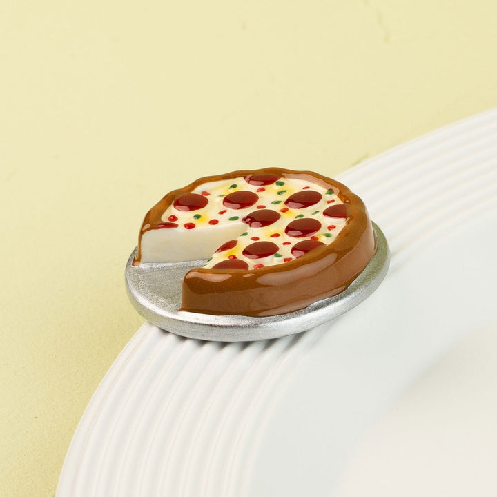 Slice, Slice, Baby Mini by Nora Fleming — hand-painted ceramic loaded pizza slice (alternate view)