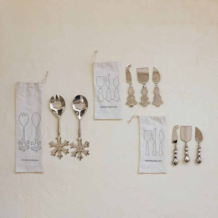 Snowflake Salad Servers in Gift Bag, Set of 2 - Something Splendid Co.