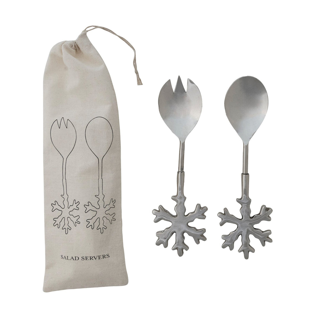 Snowflake Salad Servers in Gift Bag, Set of 2 - Something Splendid Co.
