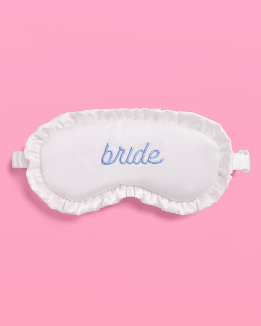 Something Blue "Bride" Sleep Mask - embroidered white satin - Something Splendid Co.