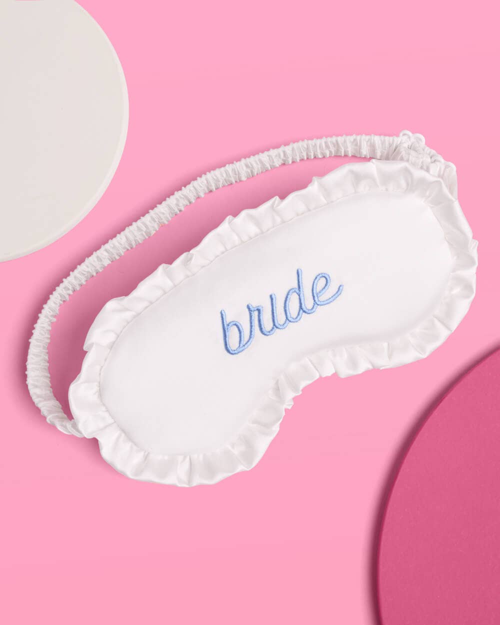 Something Blue "Bride" Sleep Mask - embroidered white satin - Something Splendid Co.