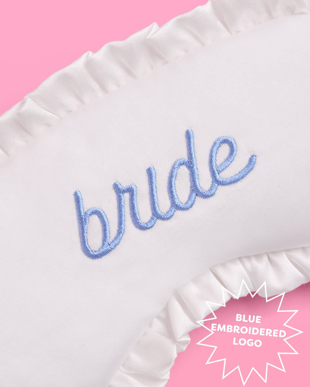 Something Blue "Bride" Sleep Mask - embroidered white satin - Something Splendid Co.