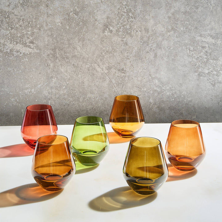 Spring Decor Colored Wine Glasses | Set of 6 | Colored 16 OZ - Something Splendid Co.