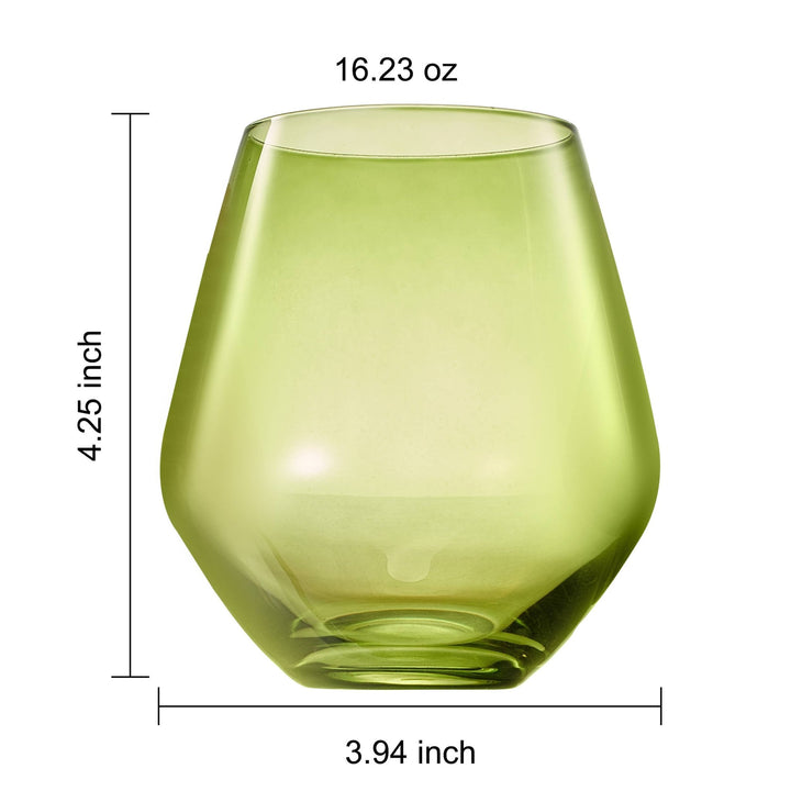 Spring Decor Colored Wine Glasses | Set of 6 | Colored 16 OZ - Something Splendid Co.