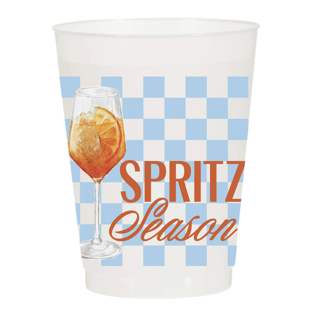 Spritz Season Checkered Frosted Cups - Summer - Something Splendid Co.