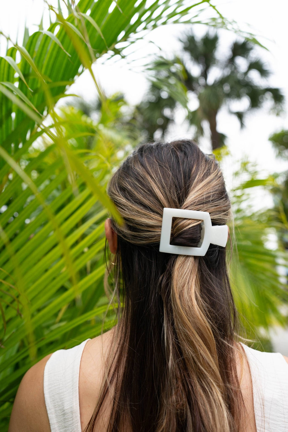 Square Flat Hair Clip | Medium | Coconut White - Something Splendid Co.