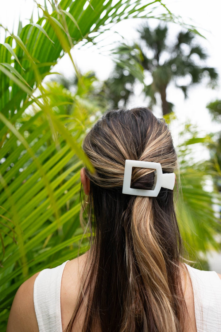 Square Flat Hair Clip | Medium | Coconut White - Something Splendid Co.