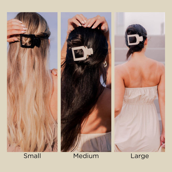 Square Flat Hair Clip | Medium | Coconut White - Something Splendid Co.