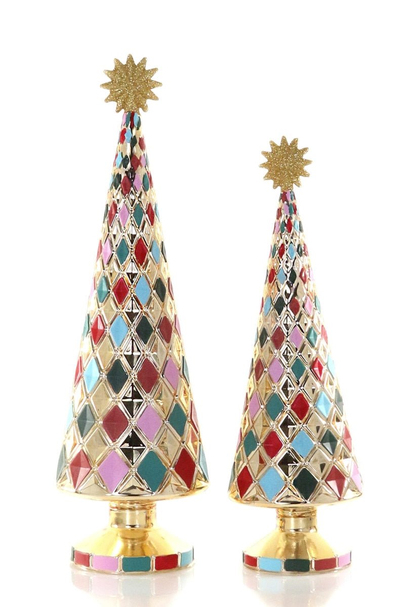 Stacked Diamond Trees Pastel, Set of 2 - Something Splendid Co.