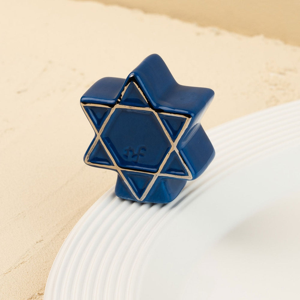 Star of David Mini by Nora Fleming — hand-painted ceramic blue Star of David (alternate view)