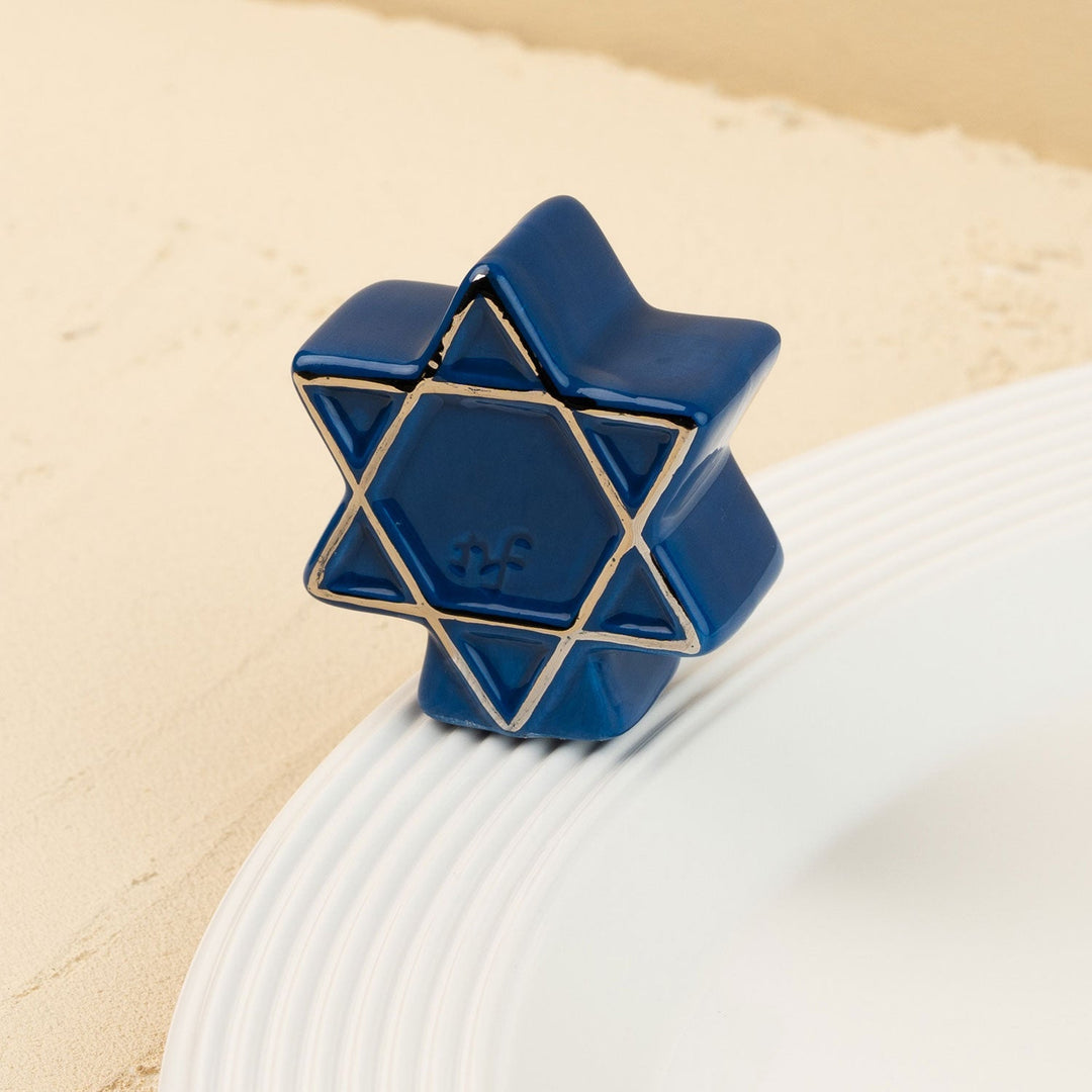 Star of David Mini by Nora Fleming — hand-painted ceramic blue Star of David (alternate view)