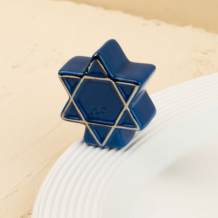 Star of David Mini by Nora Fleming — hand-painted ceramic blue Star of David (alternate view)