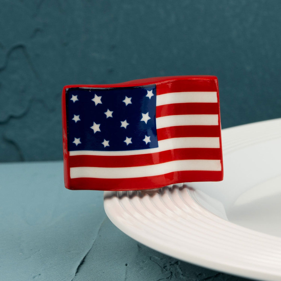 Stars and Stripes Forever Mini by Nora Fleming — hand-painted ceramic American flag