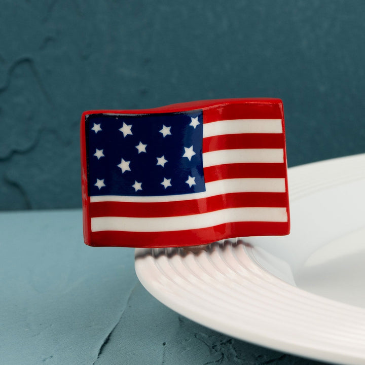 Stars and Stripes Forever Mini by Nora Fleming — hand-painted ceramic American flag