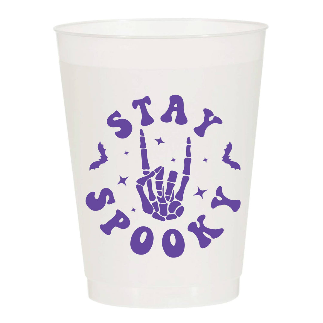 Stay Spooky Skeleton Halloween Frosted Cups - Halloween: Pack of 6 - Something Splendid Co.