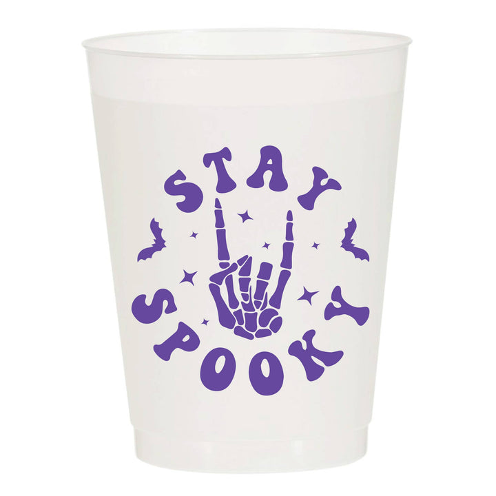 Stay Spooky Skeleton Halloween Frosted Cups - Halloween: Pack of 6 - Something Splendid Co.