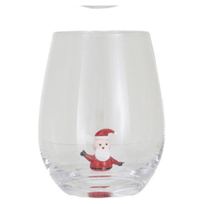 Stemless Wine Glass with Holiday Figure Inside, 8 Styles - Something Splendid Co.