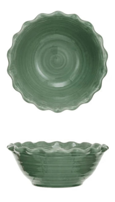 Stoneware Bowl with Scalloped Edge, 3 Colors - Something Splendid Co.
