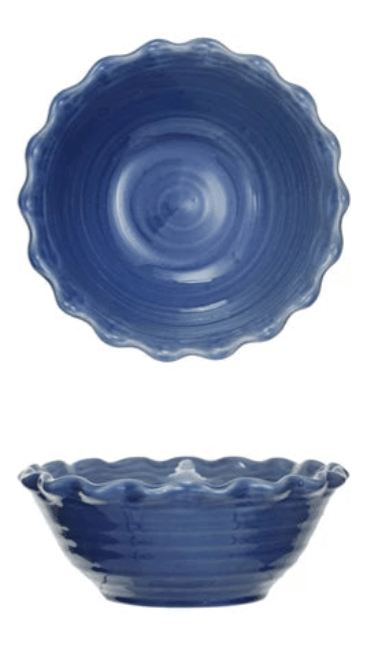 Stoneware Bowl with Scalloped Edge, 3 Colors - Something Splendid Co.