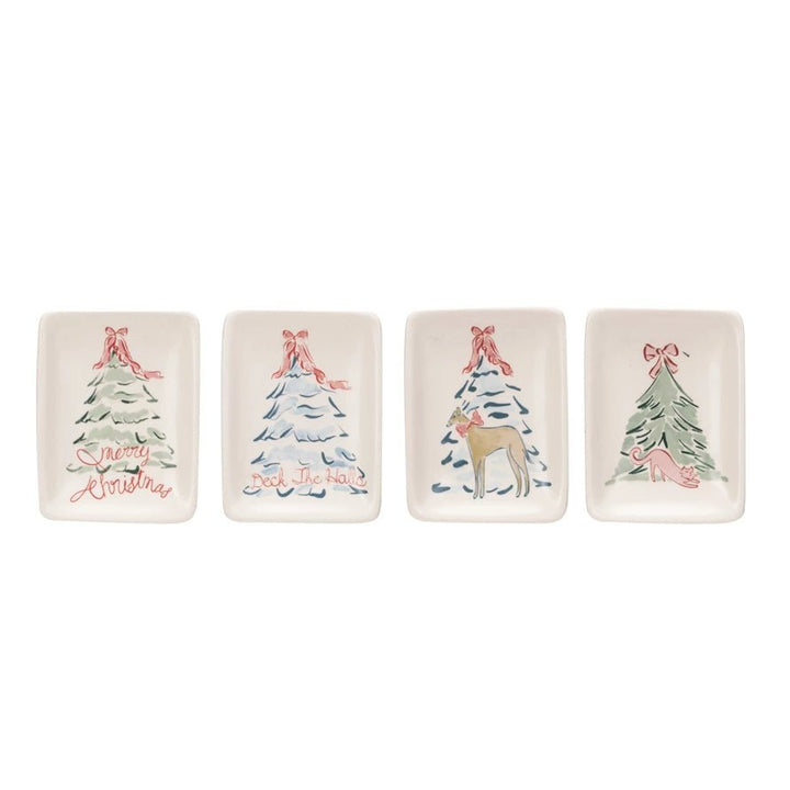 Stoneware Dish w/ 4 Christmas Tree Styles - Something Splendid Co.