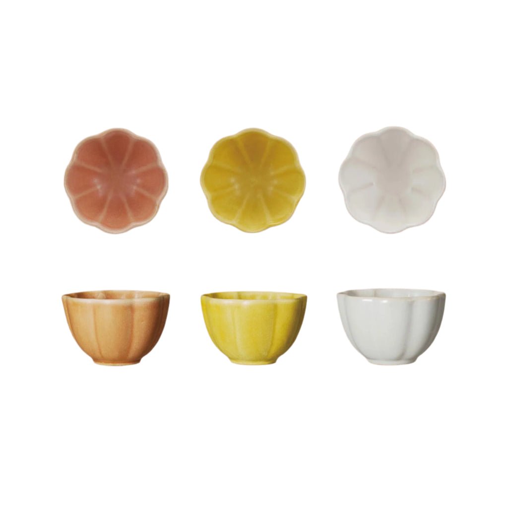 Stoneware Flower Shaped Bowl - Something Splendid Co.