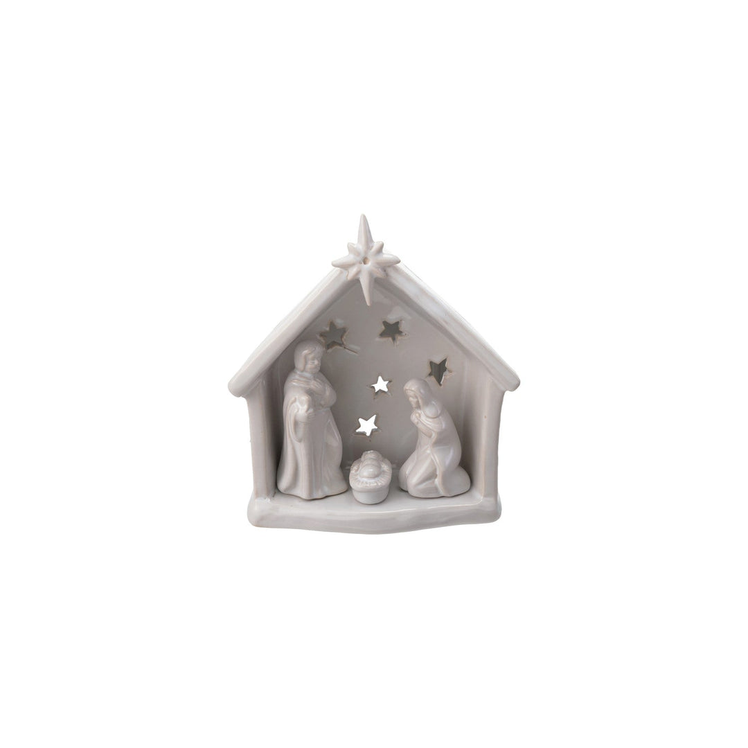 Stoneware Holy Family Tealight Holder - Something Splendid Co.