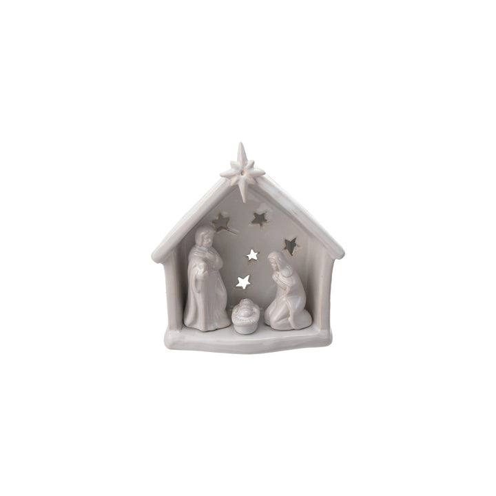 Stoneware Holy Family Tealight Holder - Something Splendid Co.
