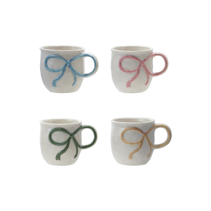 Stoneware Mug with Bow Handle, 4 Colors - Something Splendid Co.