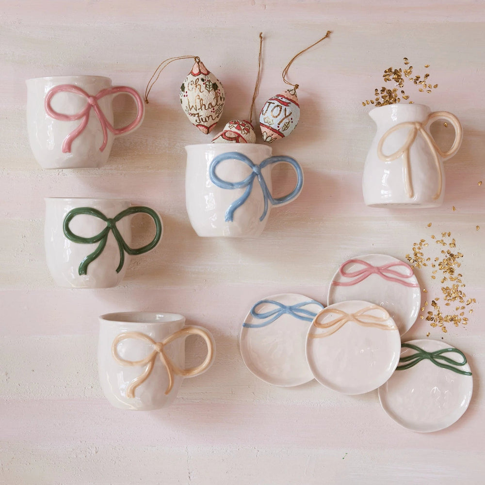Stoneware Mug with Bow Handle, 4 Colors - Something Splendid Co.