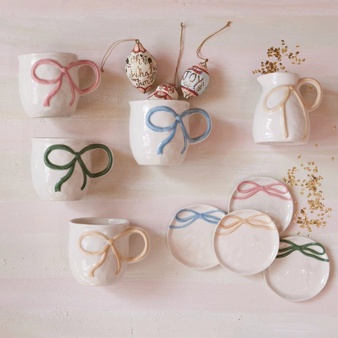 Stoneware Mug with Bow Handle, 4 Colors - Something Splendid Co.