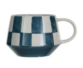 Stoneware Mug with Check Patterns, 4 Colors - Something Splendid Co.