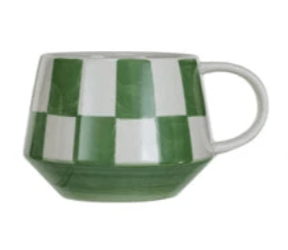 Stoneware Mug with Check Patterns, 4 Colors - Something Splendid Co.