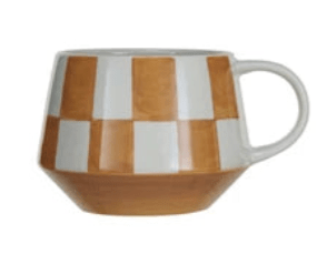 Stoneware Mug with Check Patterns, 4 Colors - Something Splendid Co.