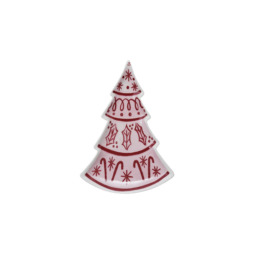 Stoneware Pink & Red Tree Plate - Something Splendid Co.