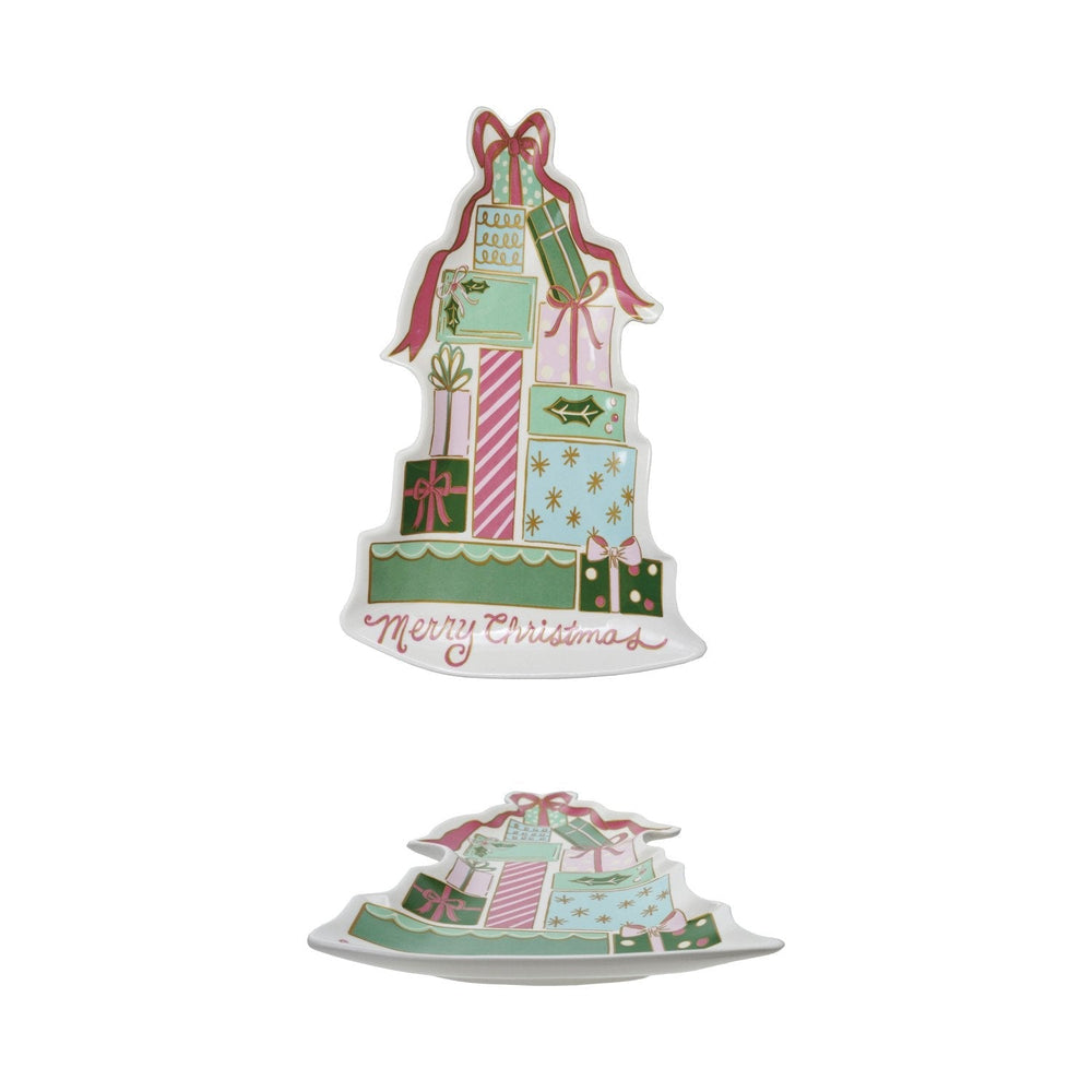 Stoneware Platter with Gifts "Merry Christmas" - Something Splendid Co.