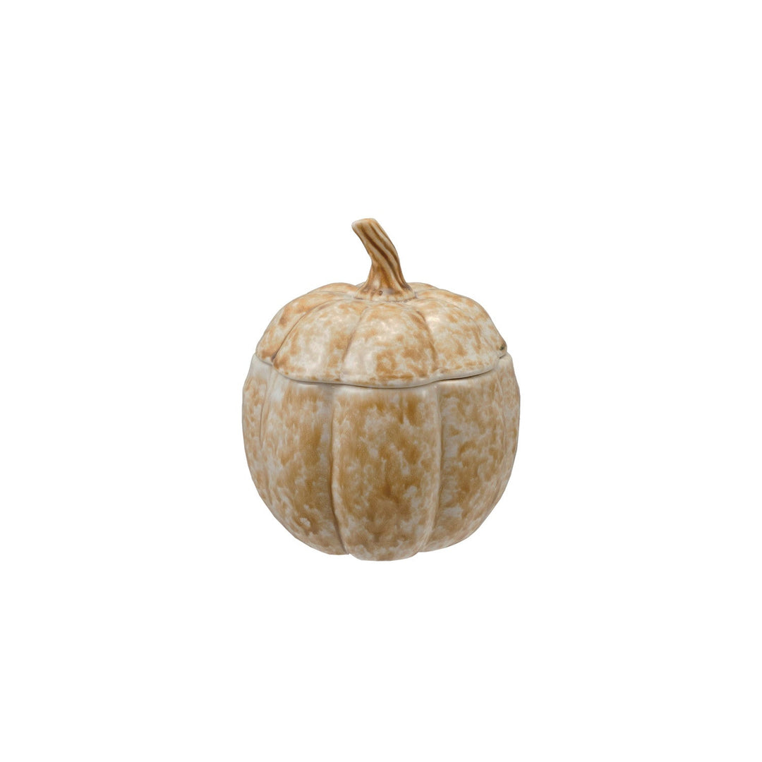 Stoneware Pumpkin Shaped Jar with Lid - Something Splendid Co.