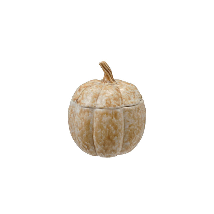 Stoneware Pumpkin Shaped Jar with Lid - Something Splendid Co.