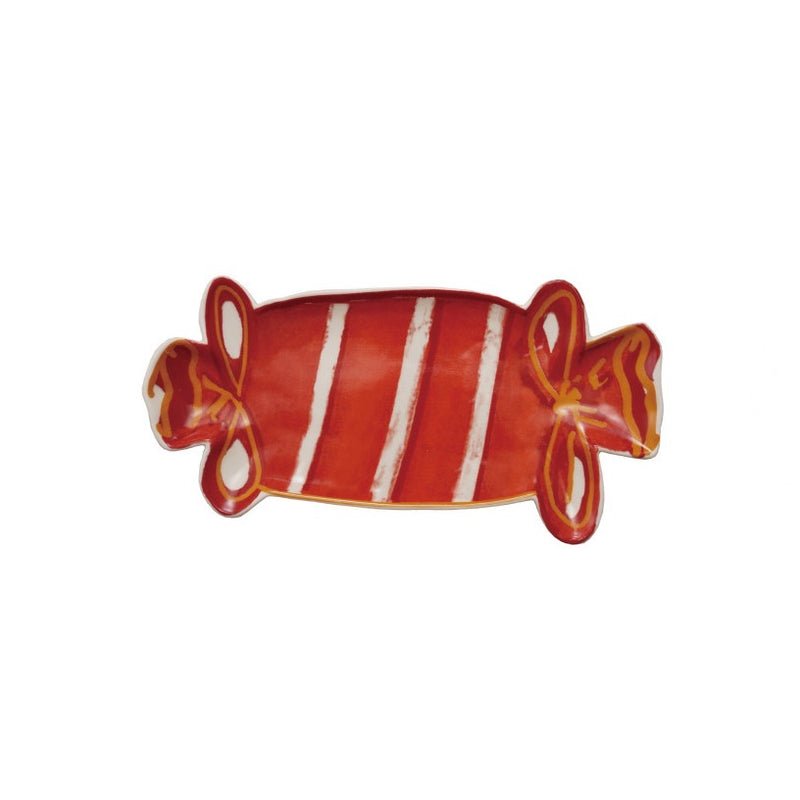 Stoneware Striped Candy Plate - Something Splendid Co.