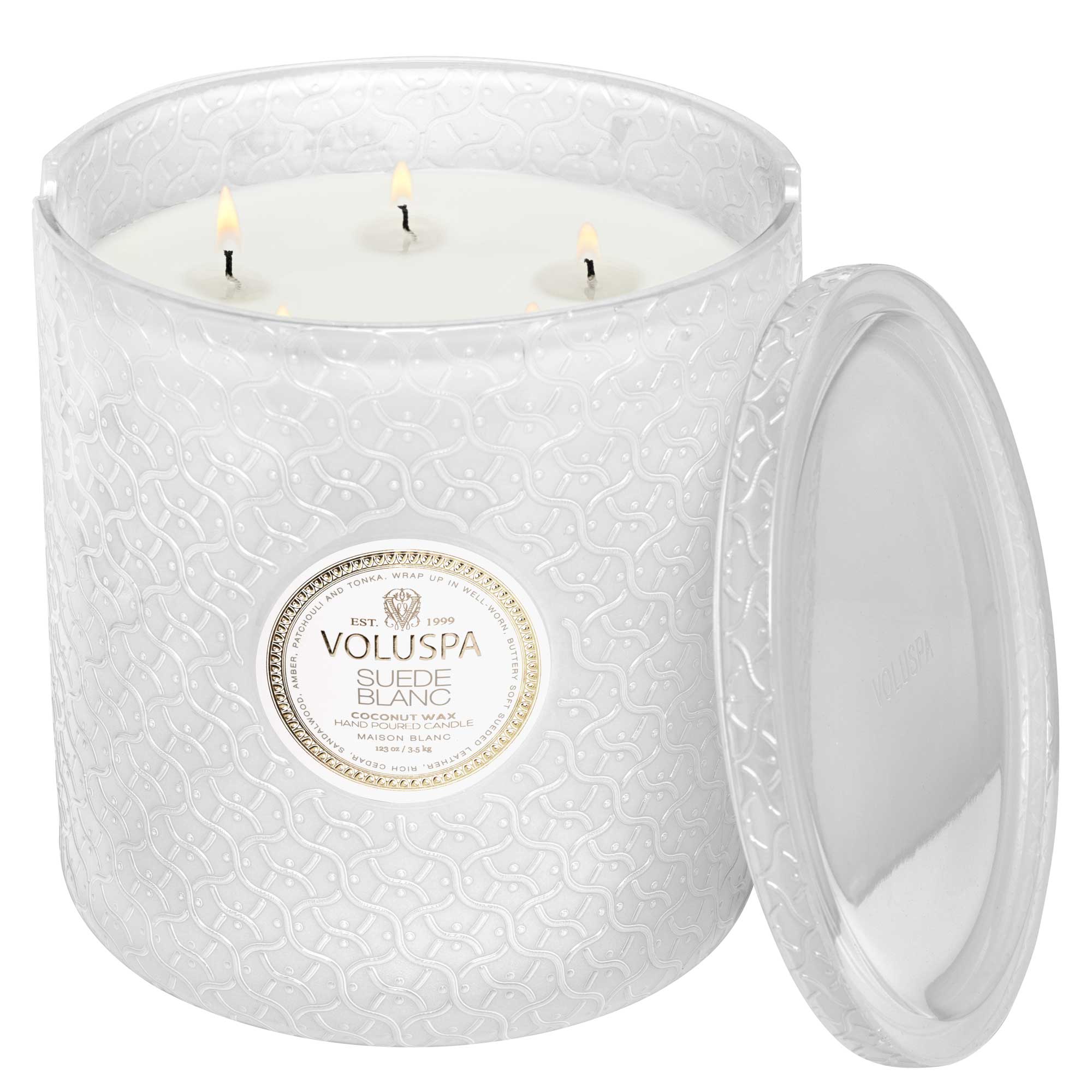 Suede Blanc 5-Wick Hearth Candle