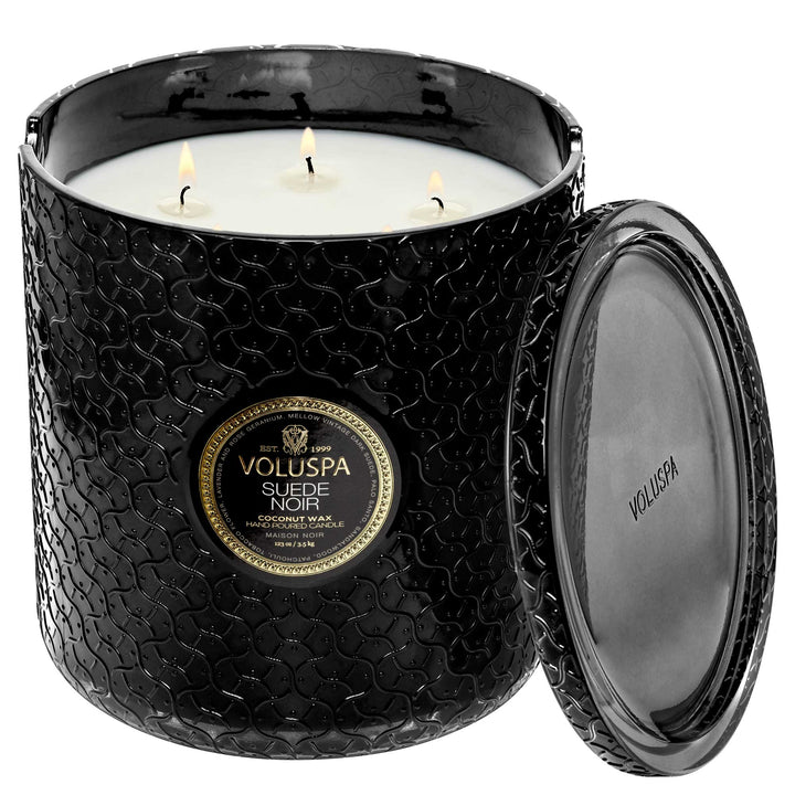 Suede Noir 5 Wick Hearth Candle - Something Splendid Co.